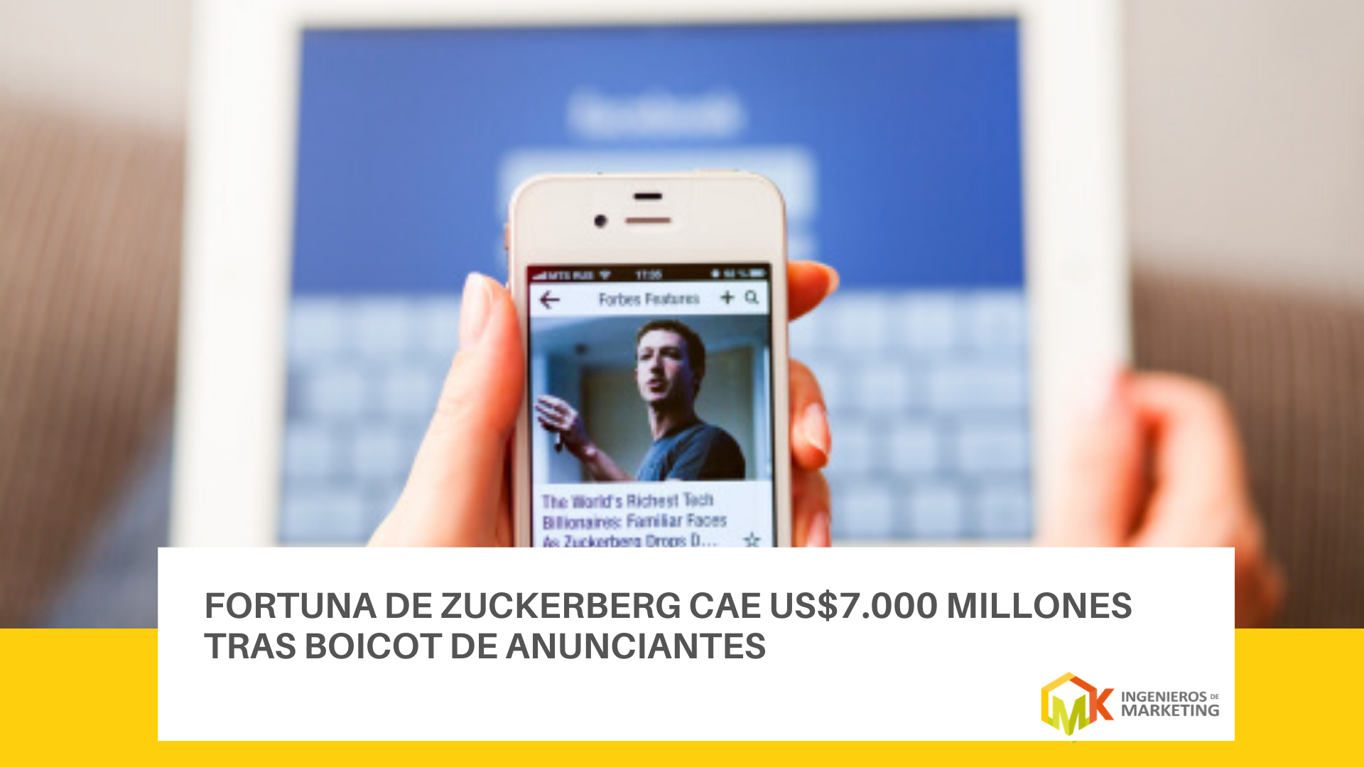 Fortuna de Zuckerberg cae US$7.000 millones tras boicot de anunciantes